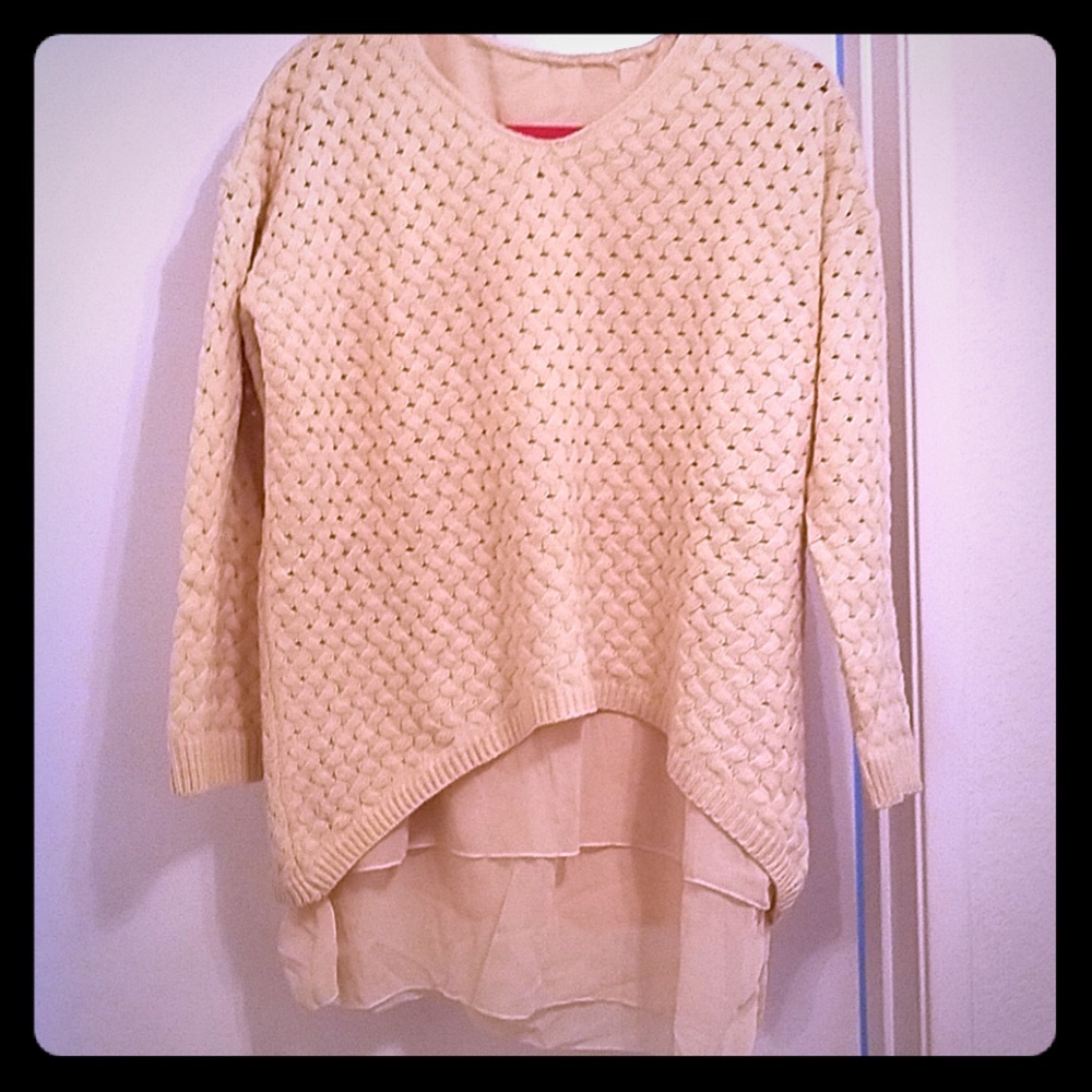 Layered woven sweater